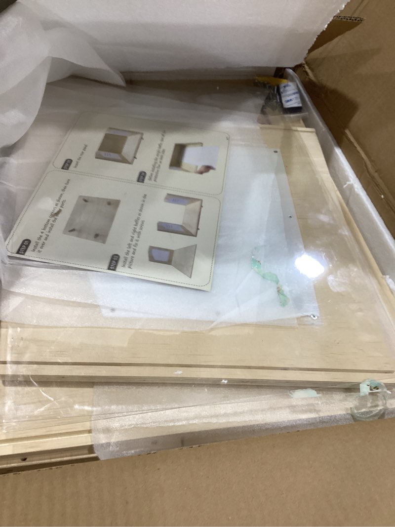 Condition photo showing Good Condition for wooden hamster cage - 24 inch guinea pig cage clear small animal cage with open top hamster habitat wooden frame with acrylic panel type b