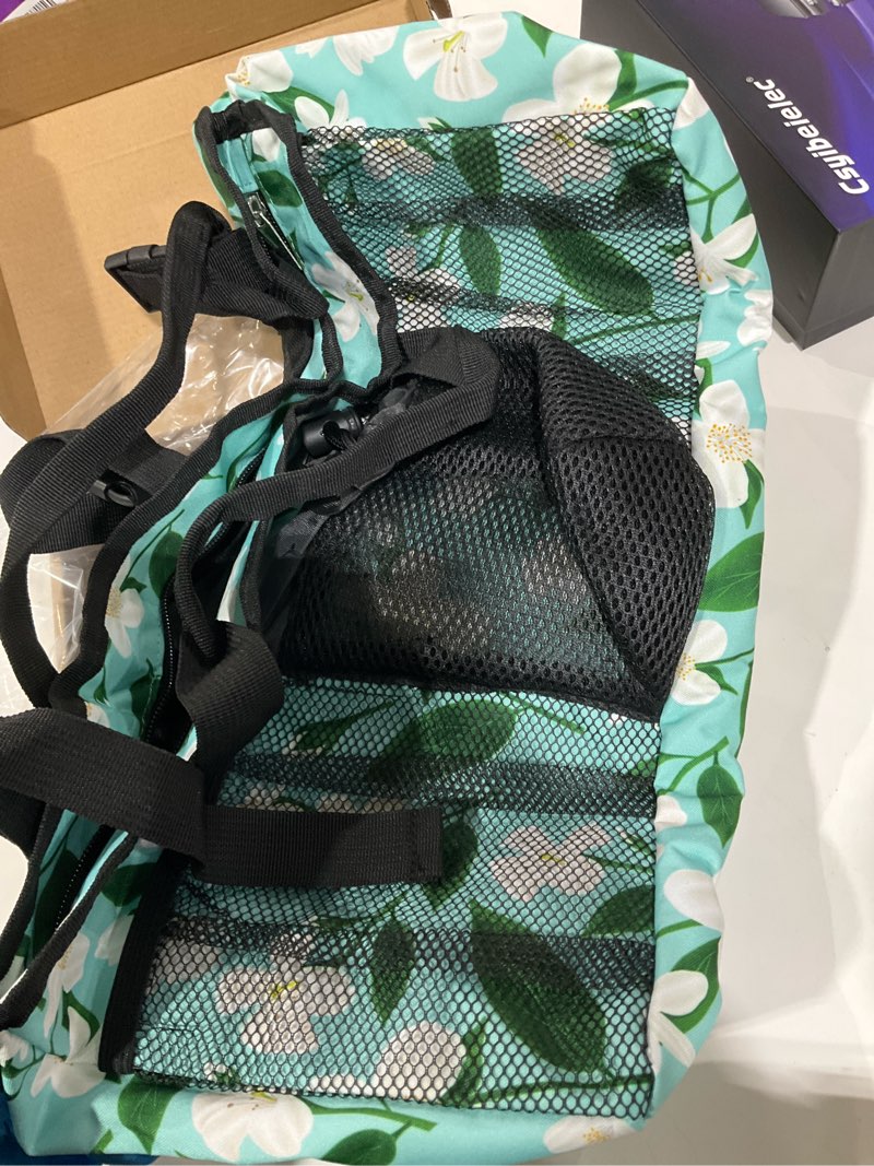 Condition photo showing Good Condition for Rhino Valley Walker Bag, Large Capacity Walker Accessories Storage Bag with Multi Pockets & Cup Holder, Walker Basket with 4 pockets for Universal Walkers for Seniors, Green Lily Zipper C-Green Lily