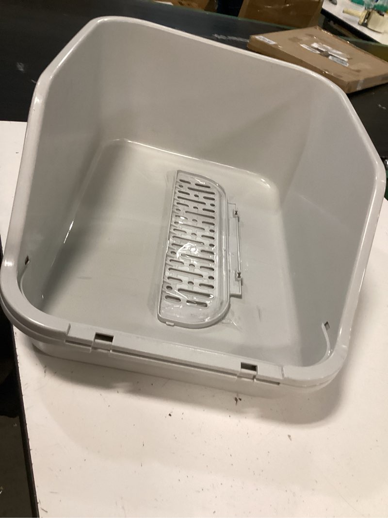 Condition photo showing Good Condition for spacetime large cat litter box with high sides,cat boxes for indoor cats,cat litter pan for kitty,litter box with low entry,easy to clean,anti-splashing(grey)