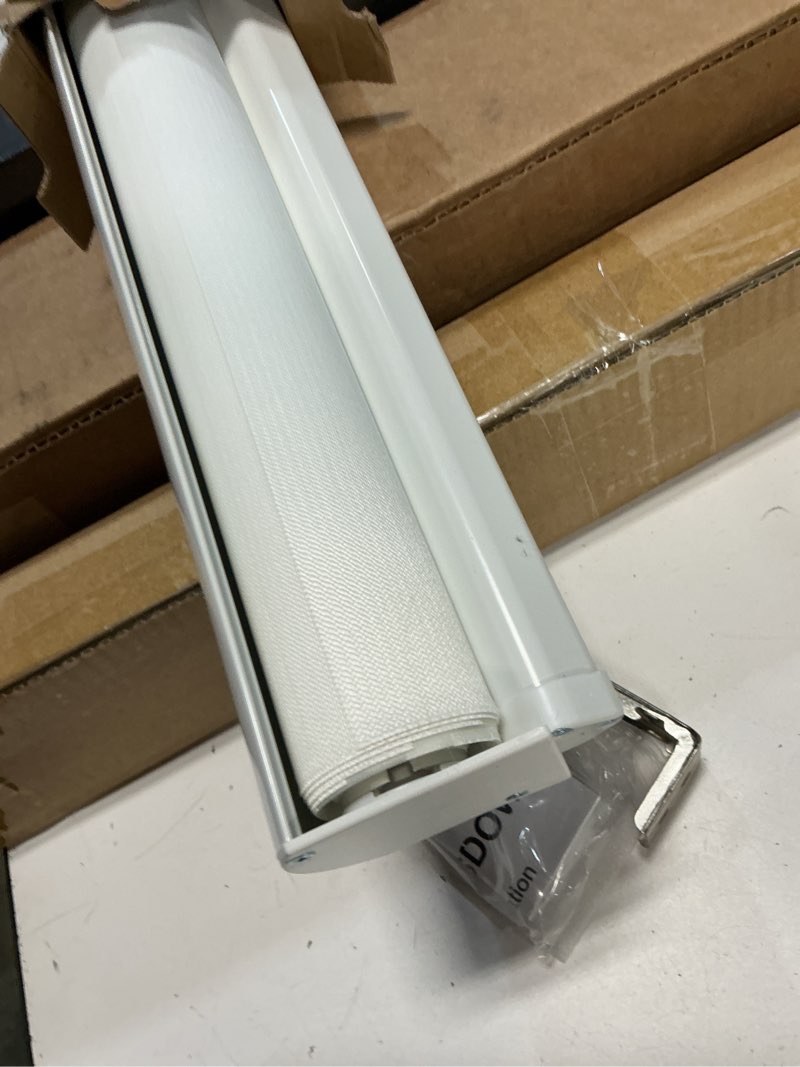 Condition photo showing Good Condition for chrisdowa cordless zebra blinds for windows, dual layer free-stop light filtering window roller shades, pull down privacy zebra shades for home, office, bedroom, door (21" w x 72" h, white) 21"w x 72"h white
