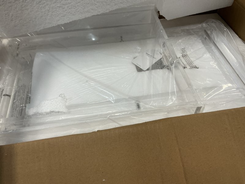 Condition photo showing Good Condition for designstyles acrylic folding tray table – modern chic accent desk - kitchen and bar serving table - elegant clear design