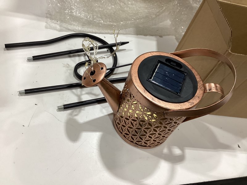 Condition photo showing Good Condition for solar lanterns outdoor waterproof,metal watering can garden decor ornaments,yard art hanging path lights,outside patio decorations,gardening birthday gifts for mom grandma women,with hook, large