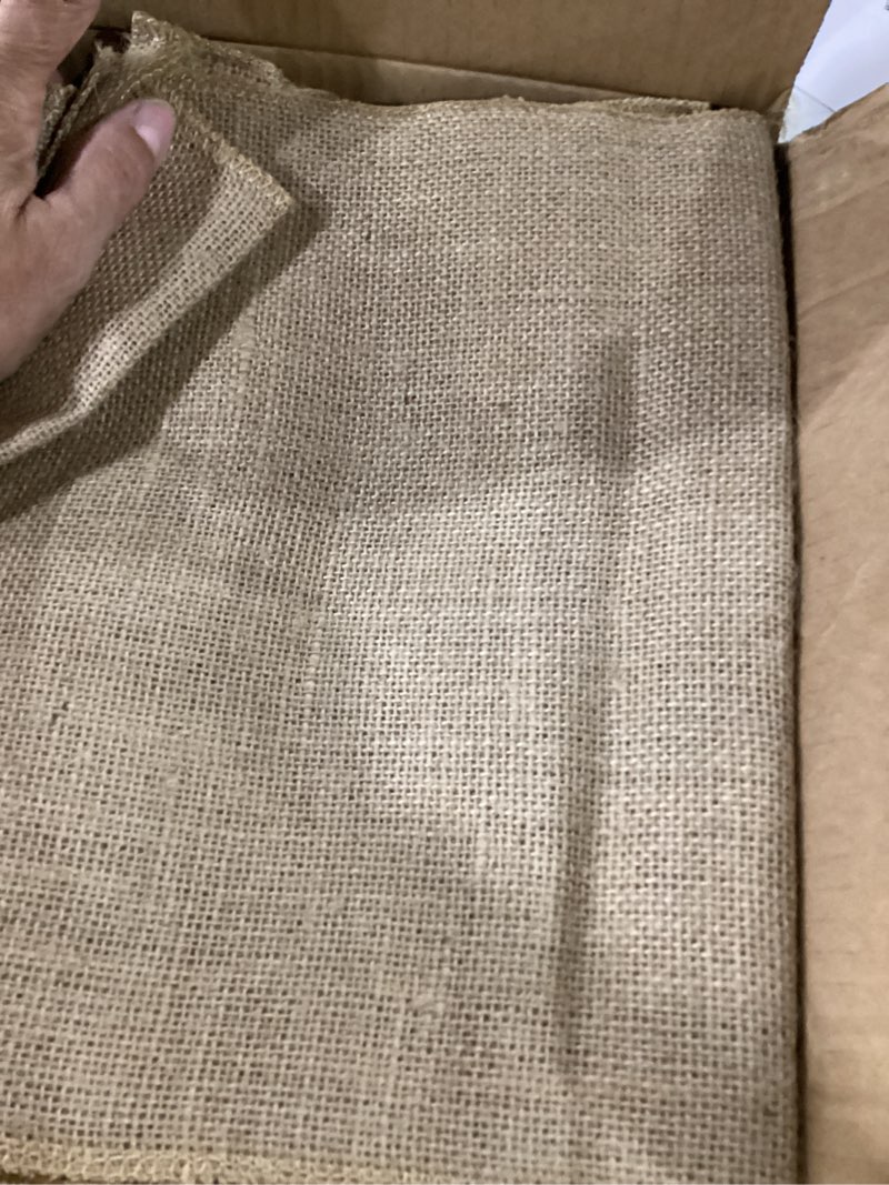 Condition photo showing Good Condition for 6 pack natural burlap table runners,12 x 72 inch rustic jute table runner and placemats bulk for western wedding table decorations,farmhouse style party,holiday,kitchen coffee table decor cover 6 pack 12x72inch