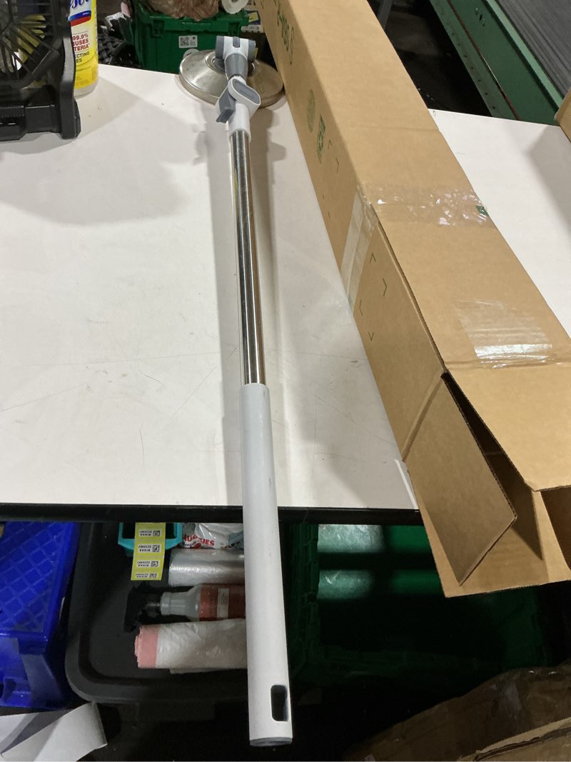 Condition photo showing As Is for spin mop replacement handle 360° rotation adjustment 53.5-inch telescopic mop replacement pole durable stainless steel pad for cleaning various household surfaces