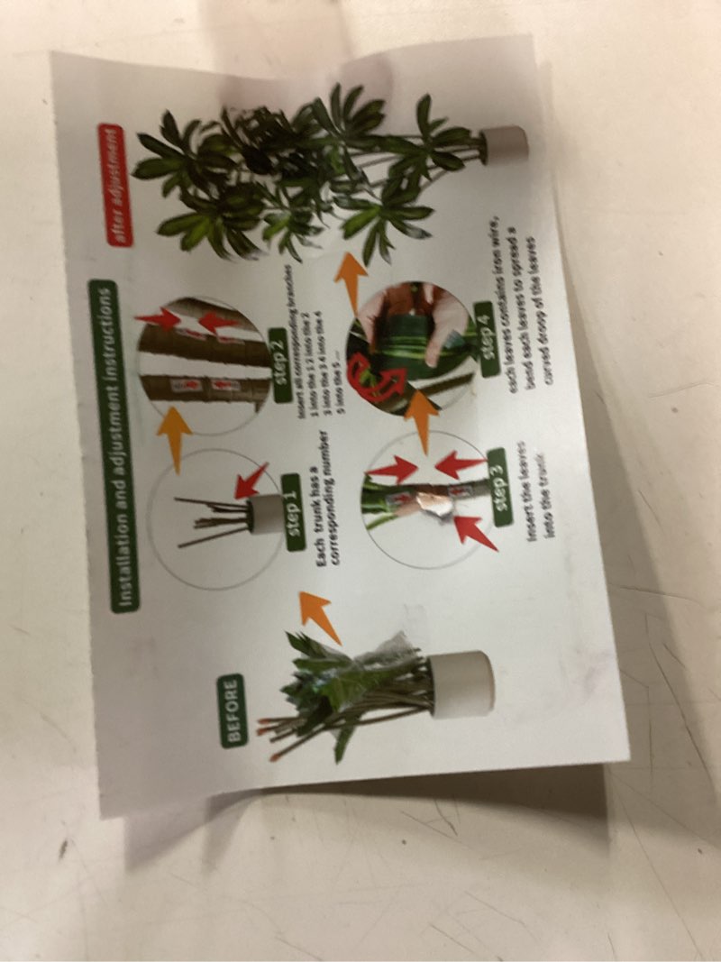 Condition photo showing Good Condition for Artificial Dracaena Tree Indoor, 6FT Tall Fake Tree with White Tall Planter, Artificial Trees Fake Yucca Potted Tree for Home Office Living Room Decor, Tall Artificial Plant for Housewarming White 6ft