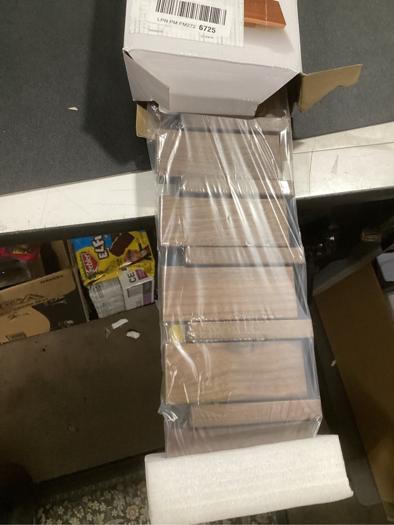 Condition photo showing New/Like New for Wood Coat Rack Wall Mount, Coat Hooks Hanger Wall Mounted, Heavy Duty Wall Coat Rack with 8 Hooks for Hanging Coats/Keys/Hats/Robe&Towels/Plants/Bags, Walnut