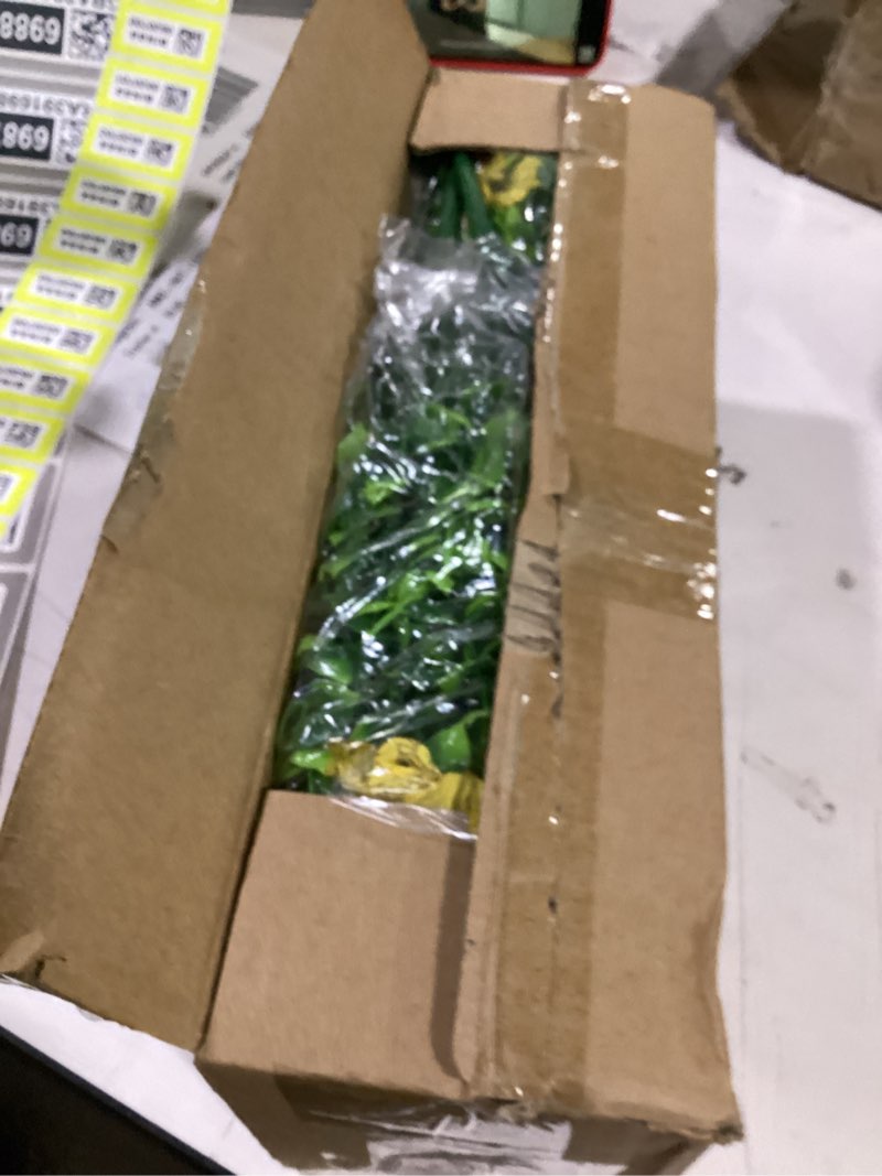 Condition photo showing New/Like New for artificial flowers fake plants for outdoors spring decoration, 13bundles silk realistic uv resistant faux flowers for outside planter porch yard patio garden home indoor, yellow yellow artificial flowers(13 pcs)