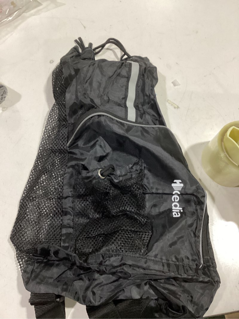 Condition photo showing As Is for hoedia sports drawstring backpack - string swim gym bag with shoes compartment and wet proof pocket for women&men black large