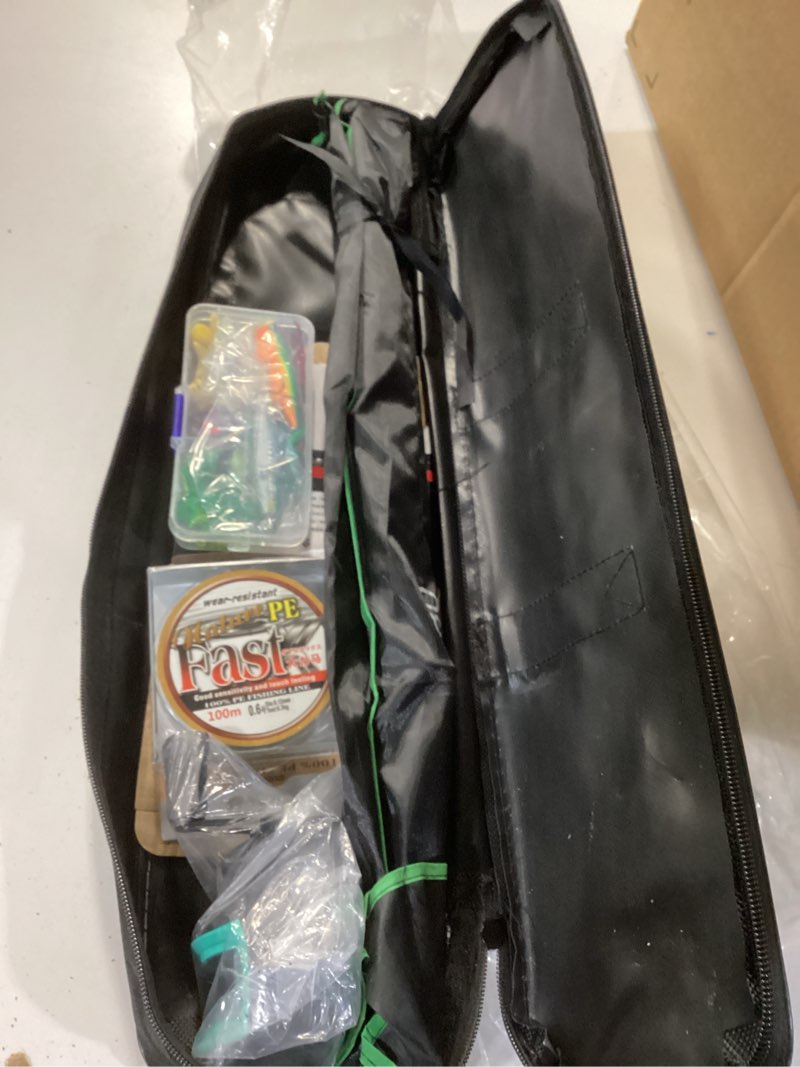 Condition photo showing Good Condition for Fishing Pole Combo Set – Spinning & Baitcasting Travel Lure Rod Kit, Medium Power, X-Fast Action, 5'11"/6'11", 4/5-Piece Carbon Fiber Rod with Bag & Accessories Cast-5'11"- M- X-fast (4 Pcs + Kit) - Lh