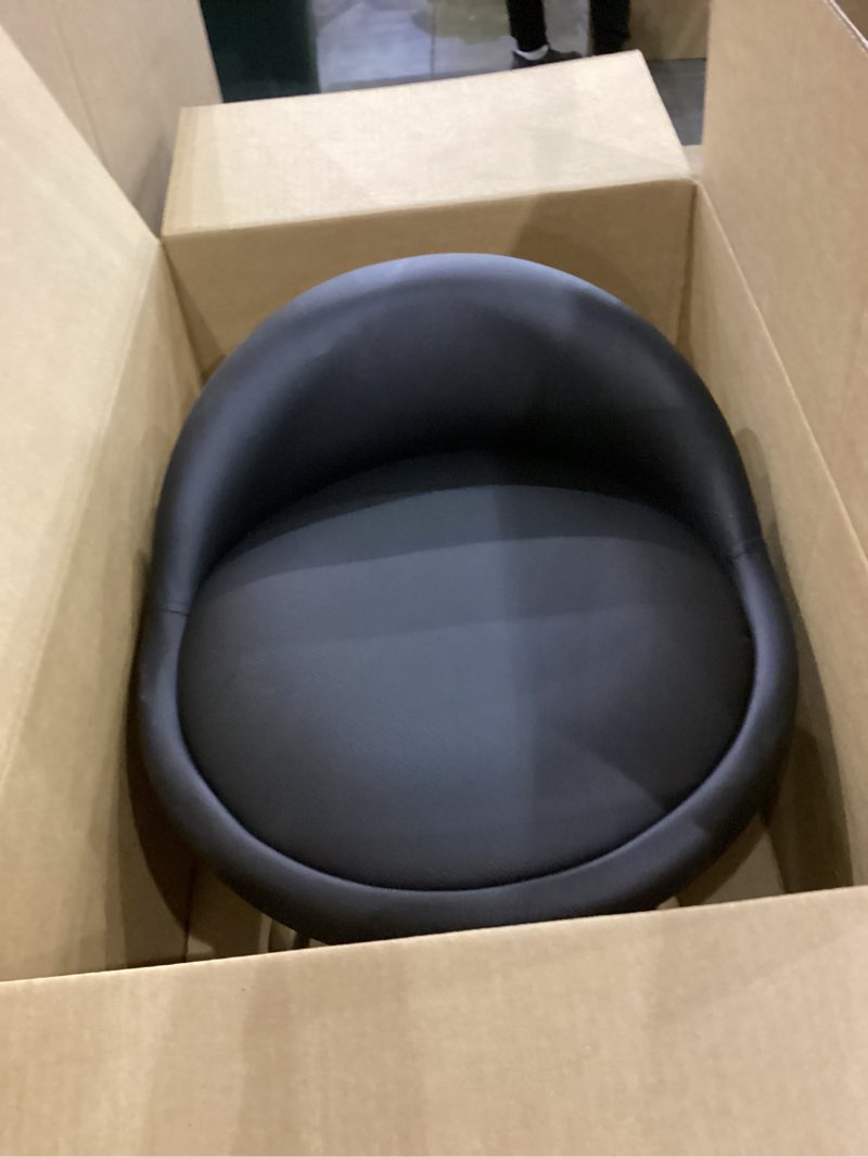 Condition photo showing Good Condition for Rolling Stool with Backrest Low Height Rolling Stool with PU Leather, Roller Stool Chair, Roller Seats for Home, Office, Garage, Shop, Library 2"h Casters