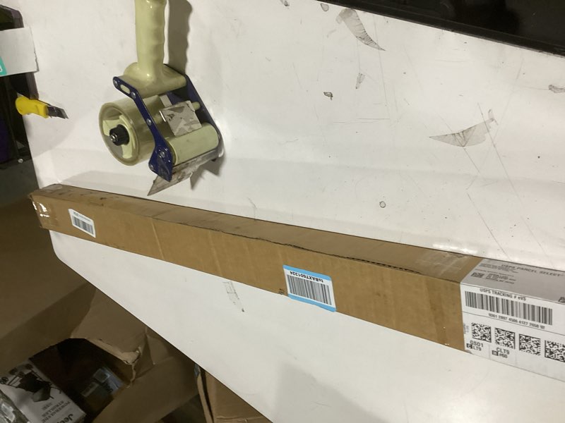 Condition photo showing As Is for cordless roller shades blackout blinds for windows room darkening rolled up shades with spring system, uv protection window shades door blinds for home and office (52" w x 72" h, white) 52"w x 72"h white