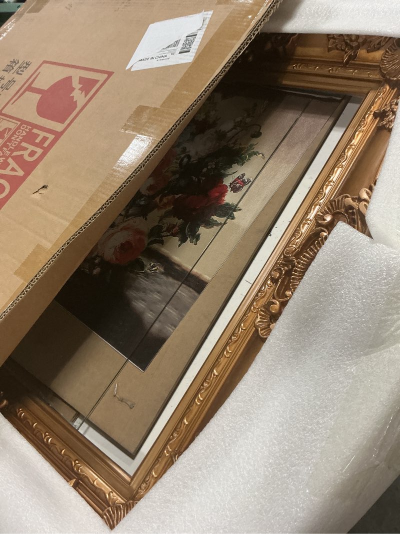 Condition photo showing Good Condition for antique bronze gold 16x20 picture frames with oil painting - vintage wall decor for gallery collage, shatterproof tempered glass & ready to hang 16x20 in ancient bronze gold