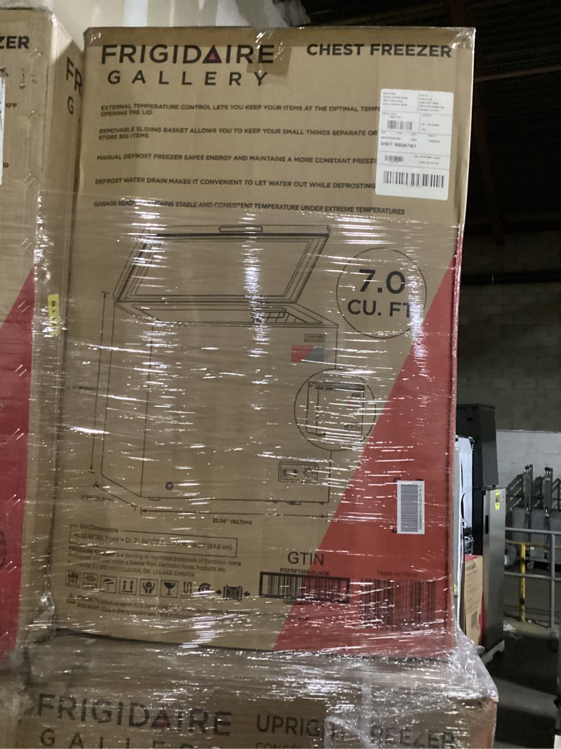 Condition photo showing Good Condition for Frigidaire Chest Deep Freezer, 7 Cu. Ft. Capacity, Granita Rugged Design-Adjustable Thermostat-Removable Vinyl Coated Wire Basket-Easy Defrost Drain