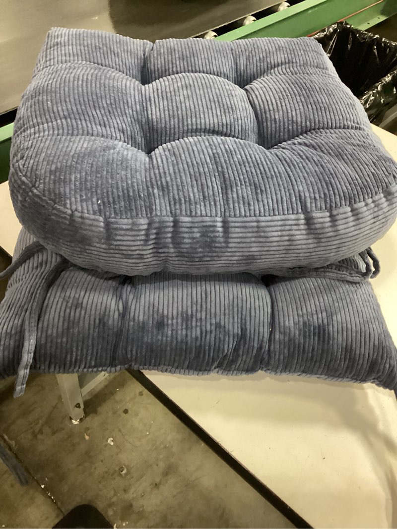 Condition photo showing Good Condition for rocking chair cushion set tufted with ties, non-slip high back chair pads for adirondack nursery porch rockers navy blue