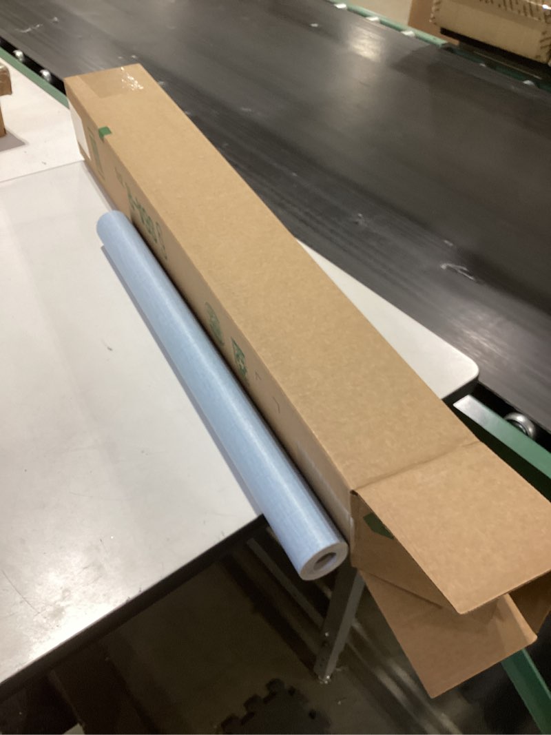 Condition photo showing New/Like New for Yancorp 24"x197" Textured Fabric Light Blue Wall Paper Faux Grasscloth Peel and Stick Wallpaper Self