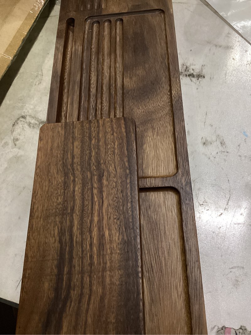 Condition photo showing Good Condition for walnut bathtub tray (31"x8"x1"), luxury bath table tray for tub ideal bathroom accessories for women house warming gifts