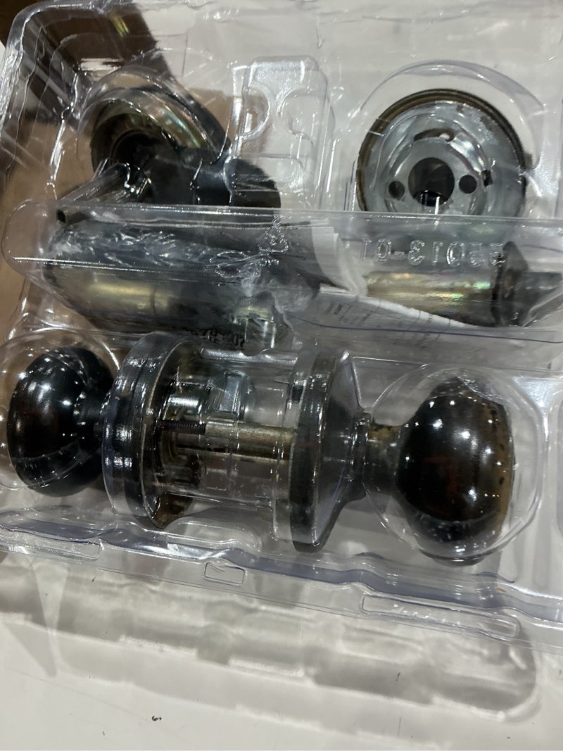 Condition photo showing As Is for kwikset smartkey juno venetian bronze deadbolt and entry door knob kw1 1-3/4 in.