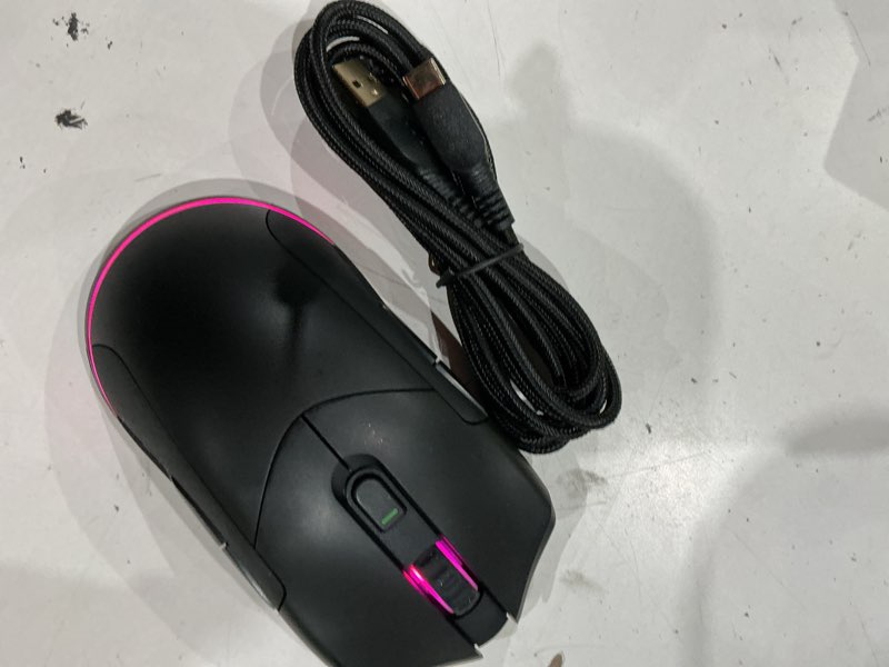 Condition photo showing As Is for onn rechargeable wireless gaming mouse with led lighting, 8 programmable buttons