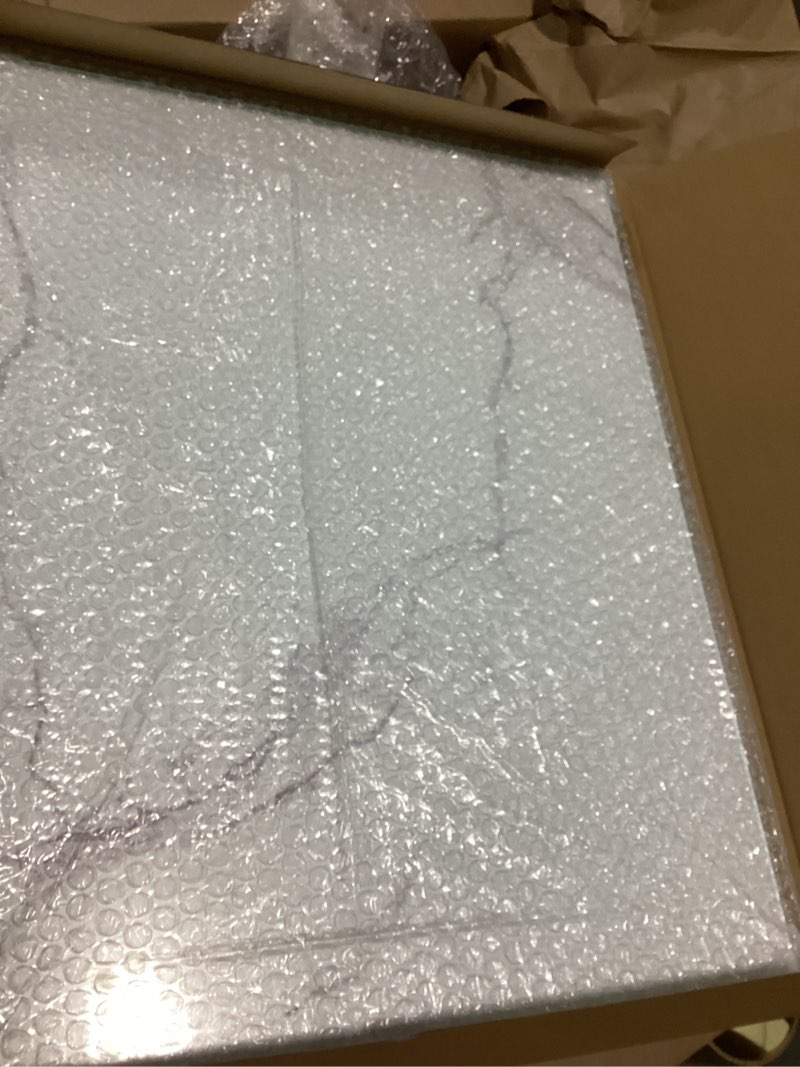 Condition photo showing Good Condition for glass cutting board 20”x16”: tempered glass kitchen counter protector - durable- scratch-resistant, heat-proof - design 2 - white marble effect design 02 20"l x 16"w