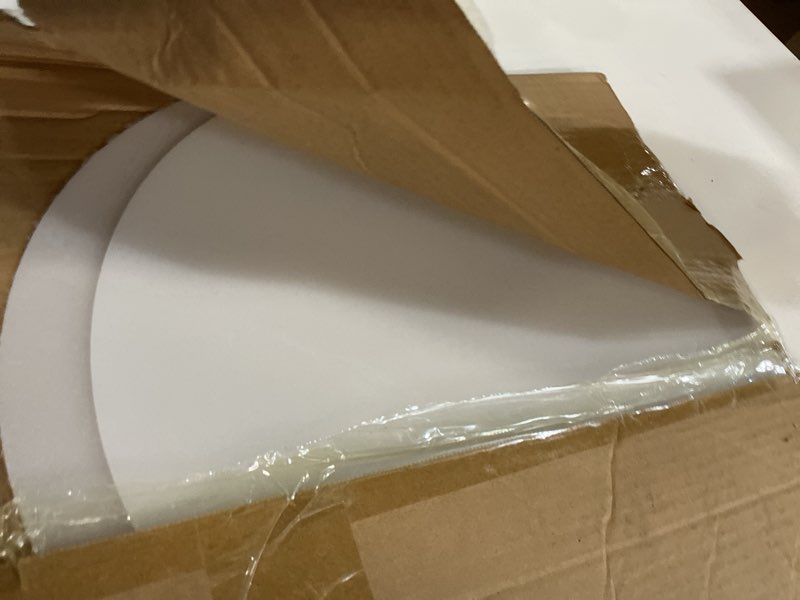 Condition photo showing Good Condition for patikil 14.5" diameter lampshade diffuser, 2 pcs 2mm thick round diffuser sheet for drum lampshades, pendants light, diy light shield, frosted white 14.5-inch
