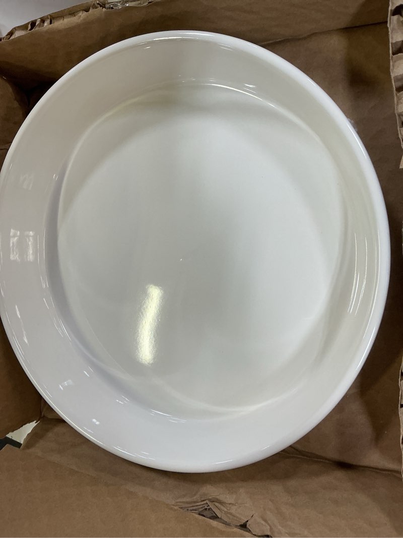 Condition photo showing Good Condition for fun elements shallow dog bowls, 10.5" ceramic large food plate for small, medium and large breeds, non-slip, flat and wide, dishwasher safe, suitable for dogs and cats (white) 10.5 inch white