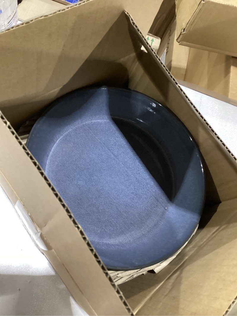 Condition photo showing Good Condition for *similar to stock photo* VIDA 12-Piece Porcelain Dinnerware Plate Set for 4 | Includes 4 Dinner Plates, 4 Dessert Plates, 4 Bowls | Modern Grey Ceramic Tableware, Stoneware Look, Microwave & Dishwasher Safe Dishes Gray