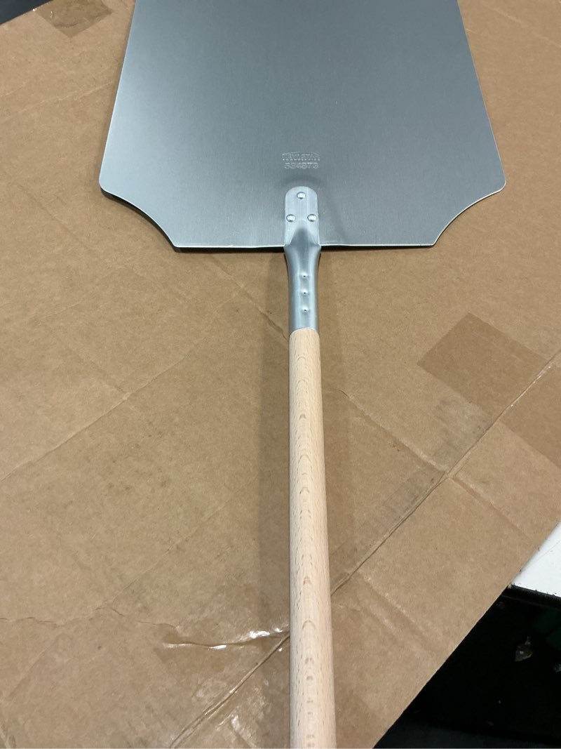 Condition photo showing Good Condition for new star foodservice 50196 aluminum pizza peel, wooden handle, 16 x 18 inch blade, 36 inch overall 16" x 18" x 36"