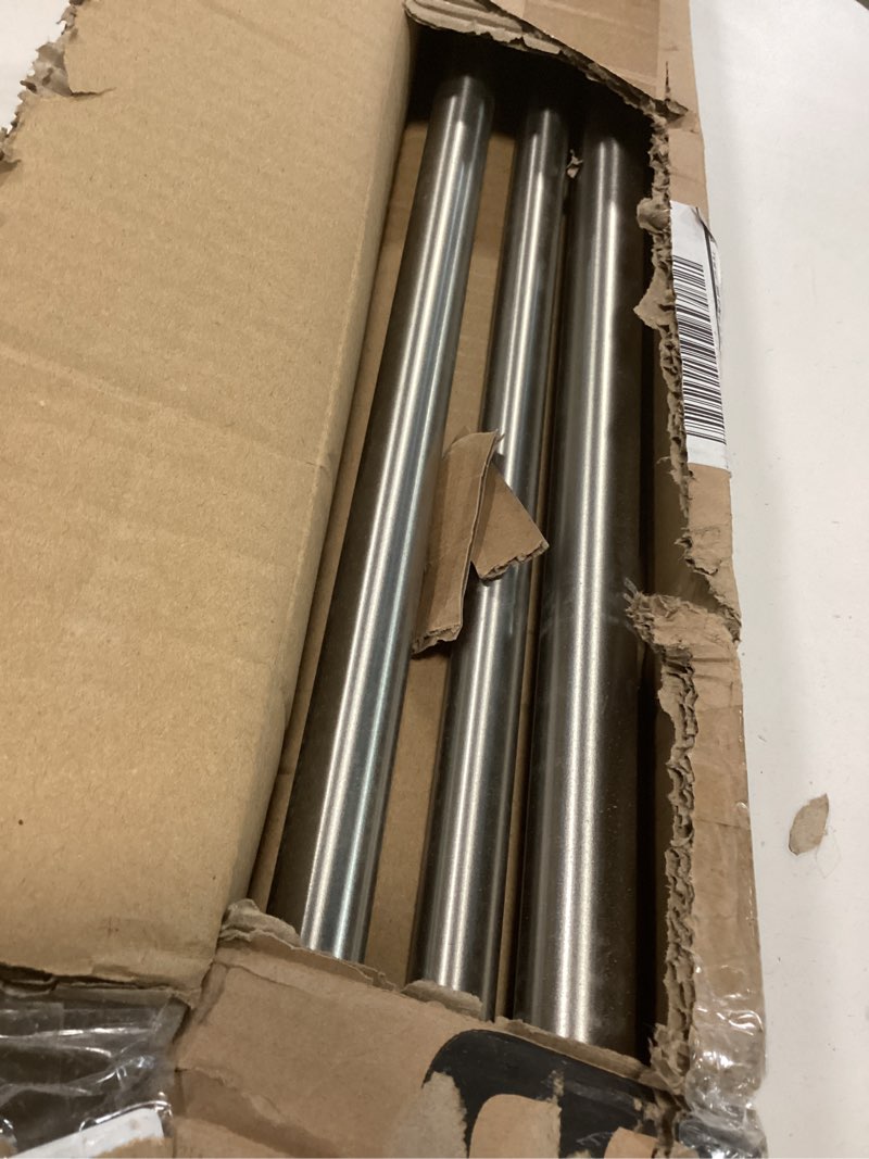 Condition photo showing As Is for Umbra Cappa Double Curtain Rod, Includes 2 Matching Finials, Brackets & Hardware, 66 to 120-Inch, Nickel 66 to 120-Inch Nickel