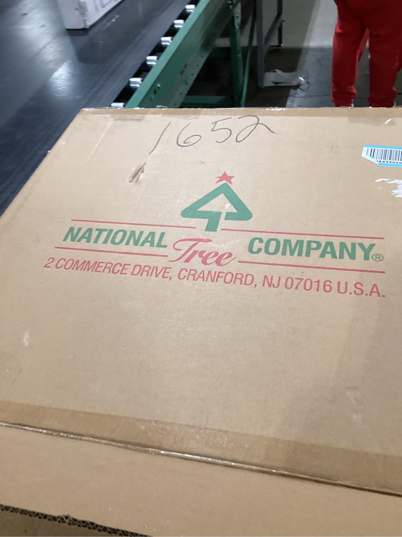 Condition photo showing Good Condition for National Tree Company Pre-Lit Artificial Christmas Wreath, Green, Frosted Pine, White Lights, Decora