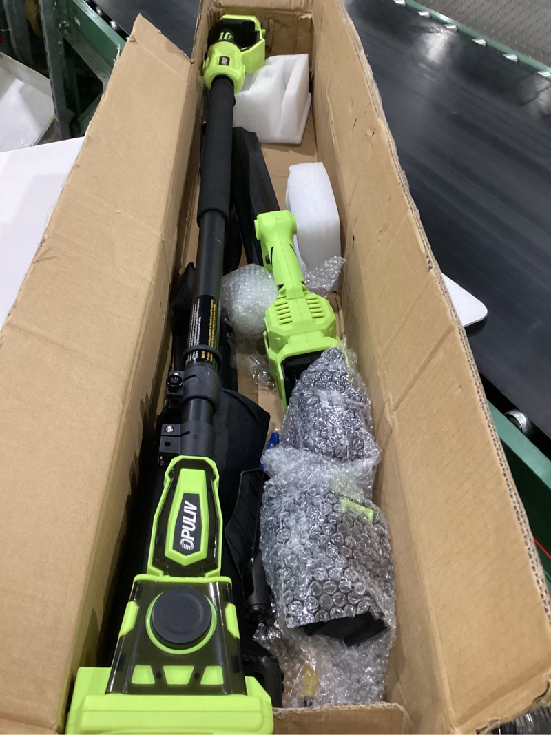 Condition photo showing Good Condition for 2-in-1 cordless hedge trimmer, battery powered pole, 21 in steel blade | 17ft max reach, lightweight electric, for high branches & low shrubs, includes battery & charger