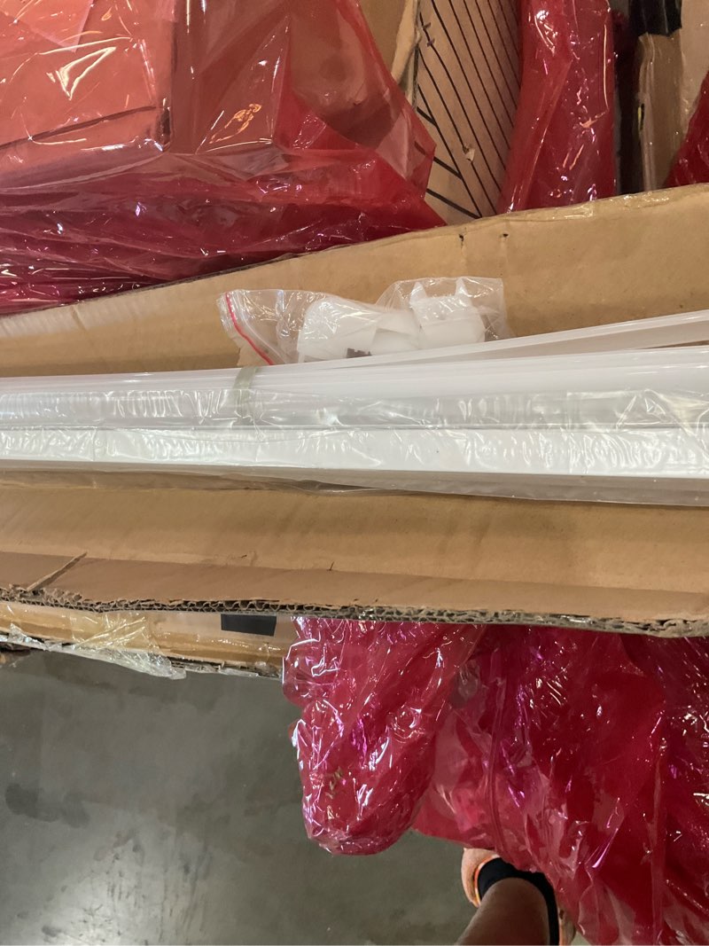 Condition photo showing As Is for hunhun 10-pack 6.6ft/2meter u shape white led aluminum channel system with milky cover, end caps and mounting clips, aluminum channel profile for led strip light diffuser installations (10pack*6.6ft) 10pack*6.6ft(white)