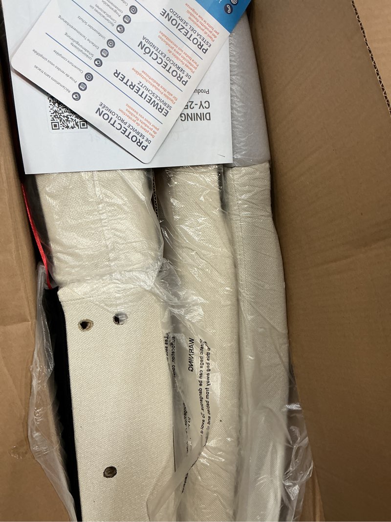 Condition photo showing Good Condition for garvee parsons button tufted dining chairs set of 2 - upholstered fabric kitchen chairs with wood legs & padded seats - beige