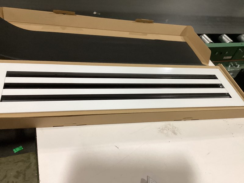 Condition photo showing Good Condition for FA-STAR Clean Modern AC Vent Cover 12 x 12 (Duct Opening Cutout) - Decorative White Air Vent - Standard Linear Slot Diffuser - Register Grille for Ceiling, Walls & Floors - All Aluminium 12x12 (White)