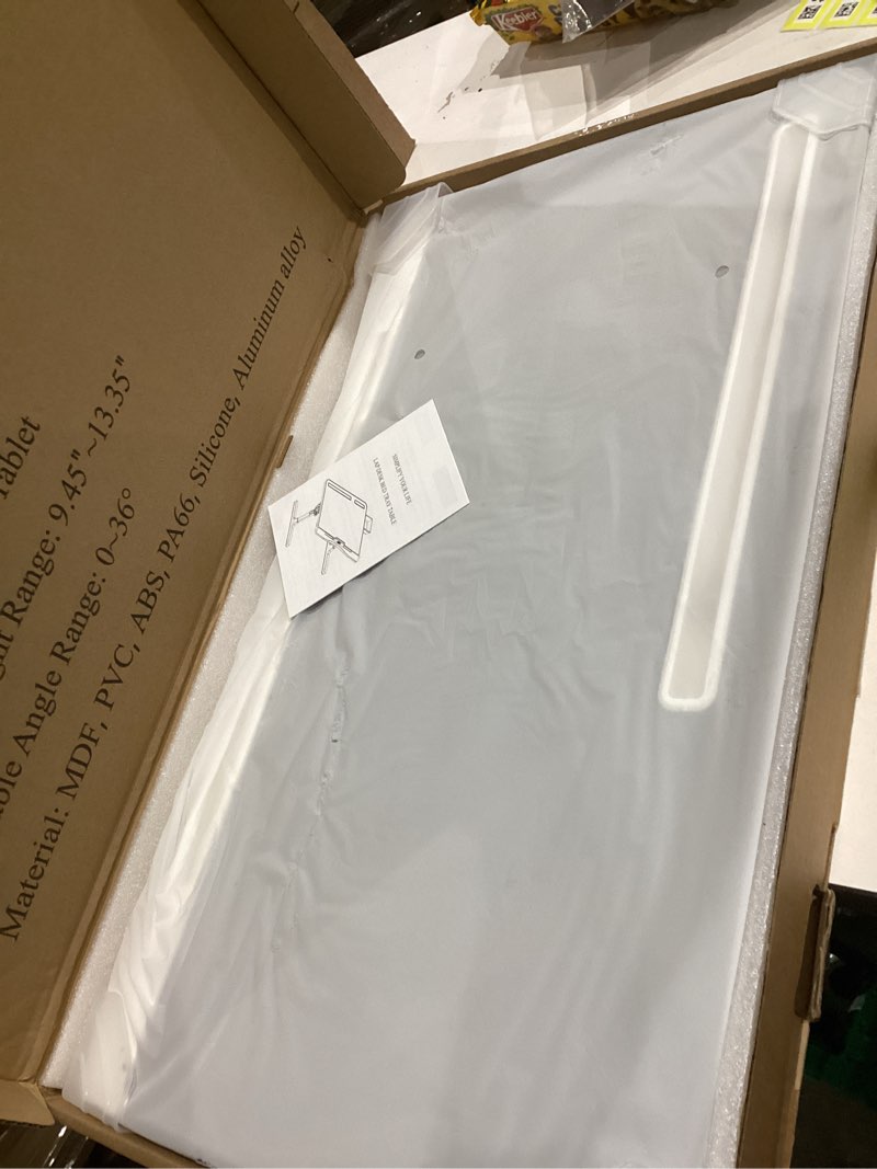 Condition photo showing New/Like New for Laptop Bed Table, Height & Angle Adjustable Laptop Desk for Bed with Premium Materials, Super Sturdy Foldable Laptop Bed Tray Table with Drawer for Bed Couch Floor (Gray, 23.6"×14") Gray Large 23.6×14in