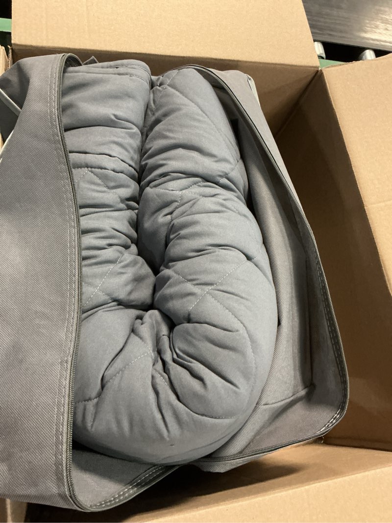 Condition photo showing Good Condition for jollyvogue king size weighted blanket 40 lbs-88''x104'' for couples with premium fabric and glass beads, dark grey