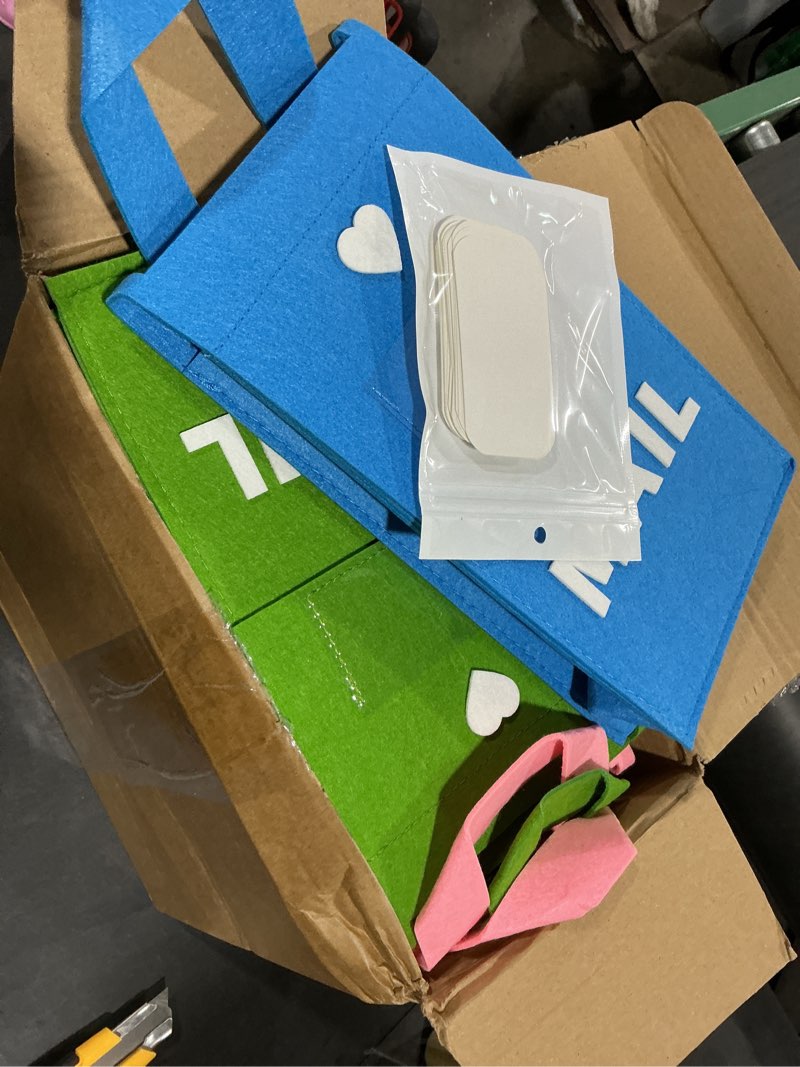 Condition photo showing New/Like New for Libima 24 Pcs Valentine Felt Mailbox for Kids Classroom Exchange Gifts Holiday Card Box with 24 Card