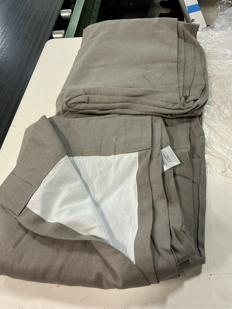 Condition photo showing Good Condition for european linen curtain, 96x108, grey