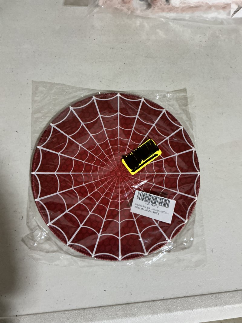 Condition photo showing New/Like New for spider web round mouse pad with non-slip rubber base waterproof mouse mat small mousepad desk accessories for office gaming
