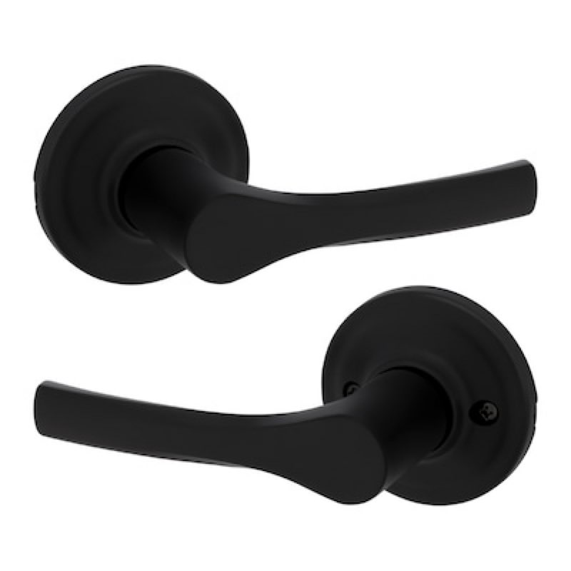 kwikset henley matte black interior or hall/closet passage door handle