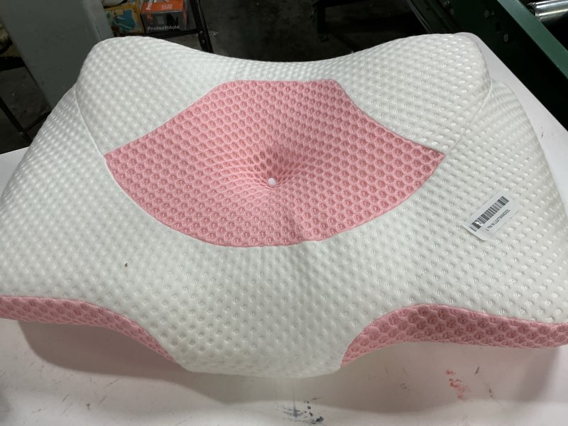 Condition photo showing As Is for Cervical Pillow for Neck & Shoulder Pain Relief Sleeping - Ergonomic Contour Pillows - Memory Foam Pillow for Side, Back & Stomach Sleepers Gray White King Size ?27.5"Lx16.1Wx5.5"H?