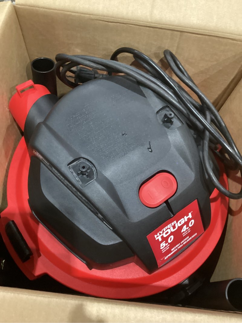Condition photo showing Good Condition for hyper tough 5 gallon 4 hp wet dry vacuum for home, car, garage & workshop