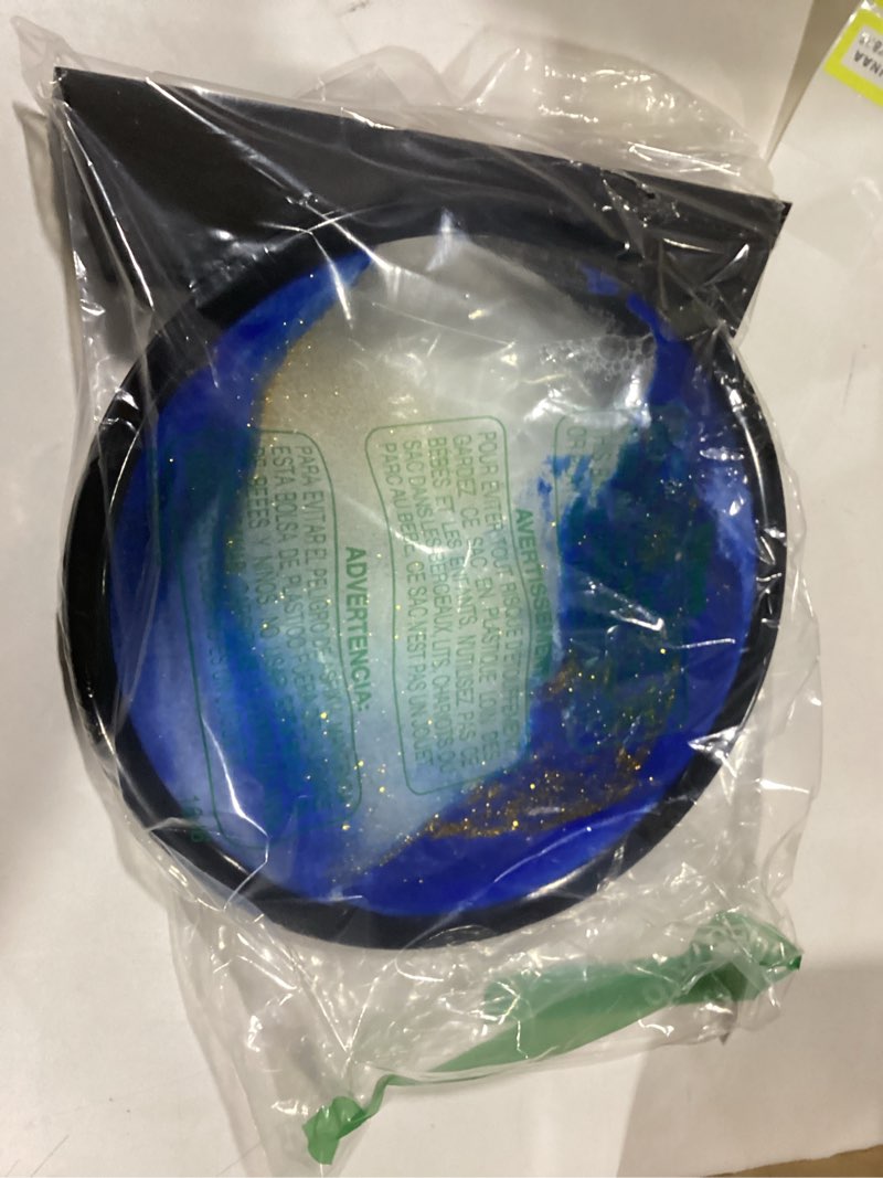 Condition photo showing New/Like New for Moving Sand Art Liquid Motion - Moving Sand Art Picture Decor 3D Deep Sea Sandscape, Round Glass Frame Display Flowing Sand Relaxing Toy for Desktop Home Office Work Decoration(Blue, 12") Blue 12 inches