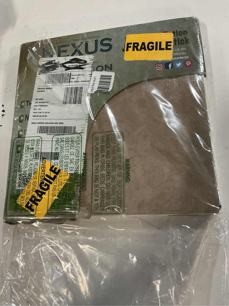 Condition photo showing Good Condition for nexus self adhesive 12-inch vinyl floor tiles, 20 tiles - 12" x 12", carrera marble slate pattern - peel & stick, diy flooring for kitchen, dining room, bedrooms & bathrooms by achim home decor carrera marble marble look