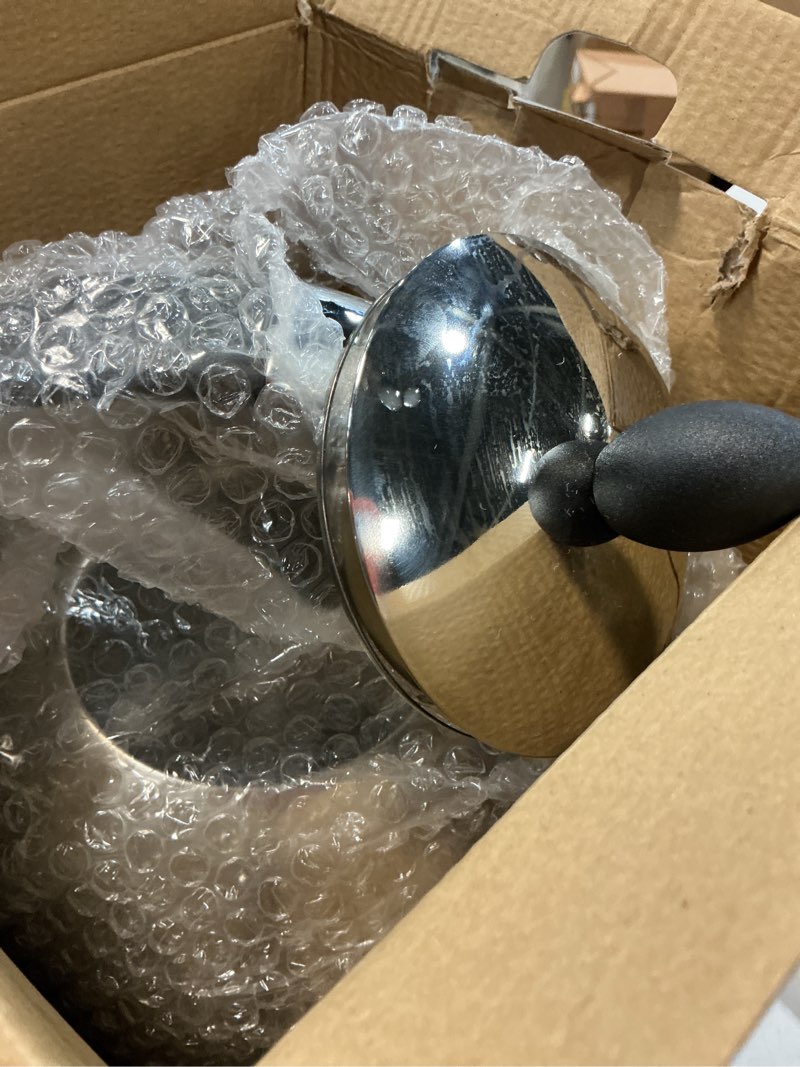 Condition photo showing Good Condition for susteas stove top whistling tea kettle - food grade stainless steel teakettle teapot with cool touch ergonomic handle, with 1 silicone pinch mitt included,2.64 quart(silver)