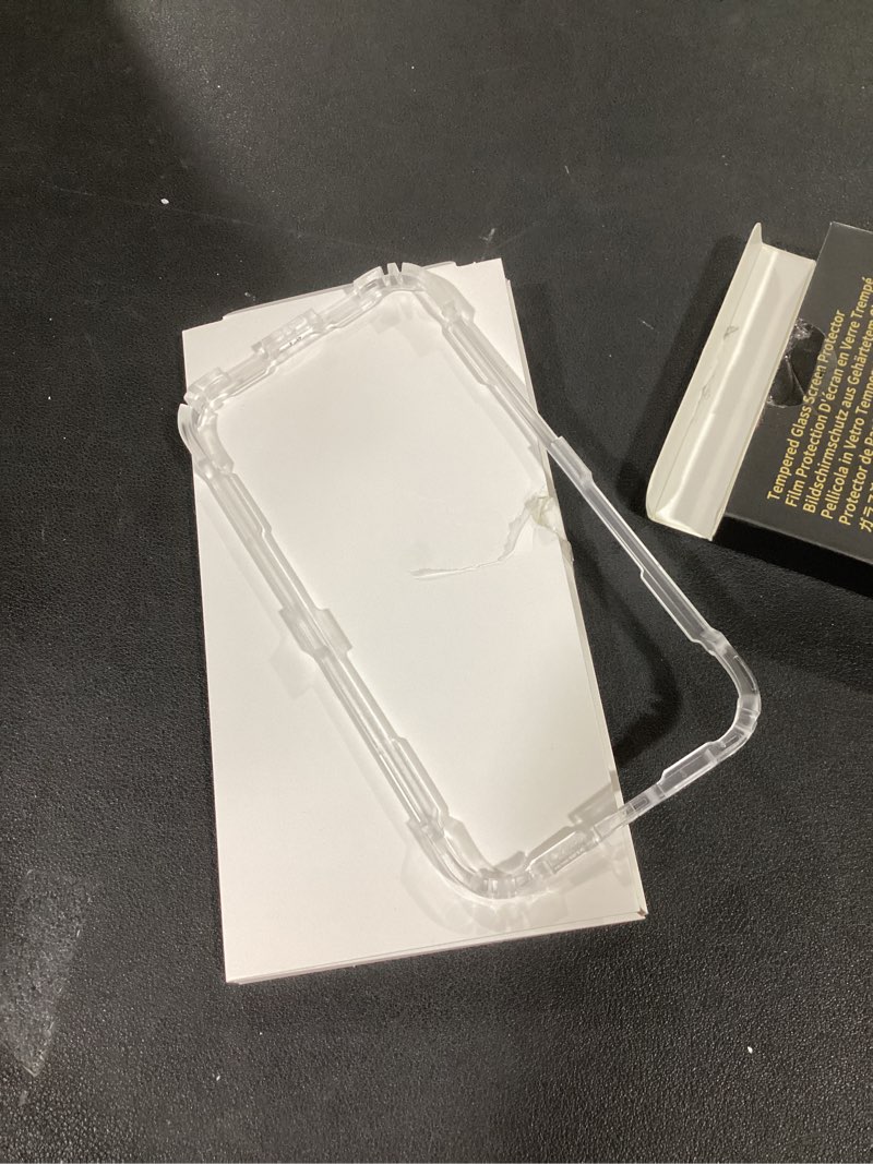 Condition photo showing As Is for UNBREAKcable 2-Pack Screen Protector for iPhone 14/13/13 Pro Double Shatterproof Tempered Glass [Easy Installation Frame] [9H Hardness] [99.99% HD] [Bubble Free] for Apple 13 Pro/13/14 6.1 inch