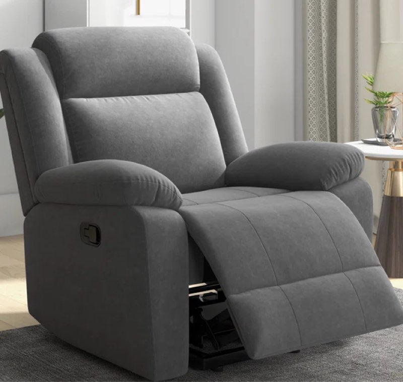 Oversized Manual Recliner Chair Sofa For Living Room Upholstery Color: Brown