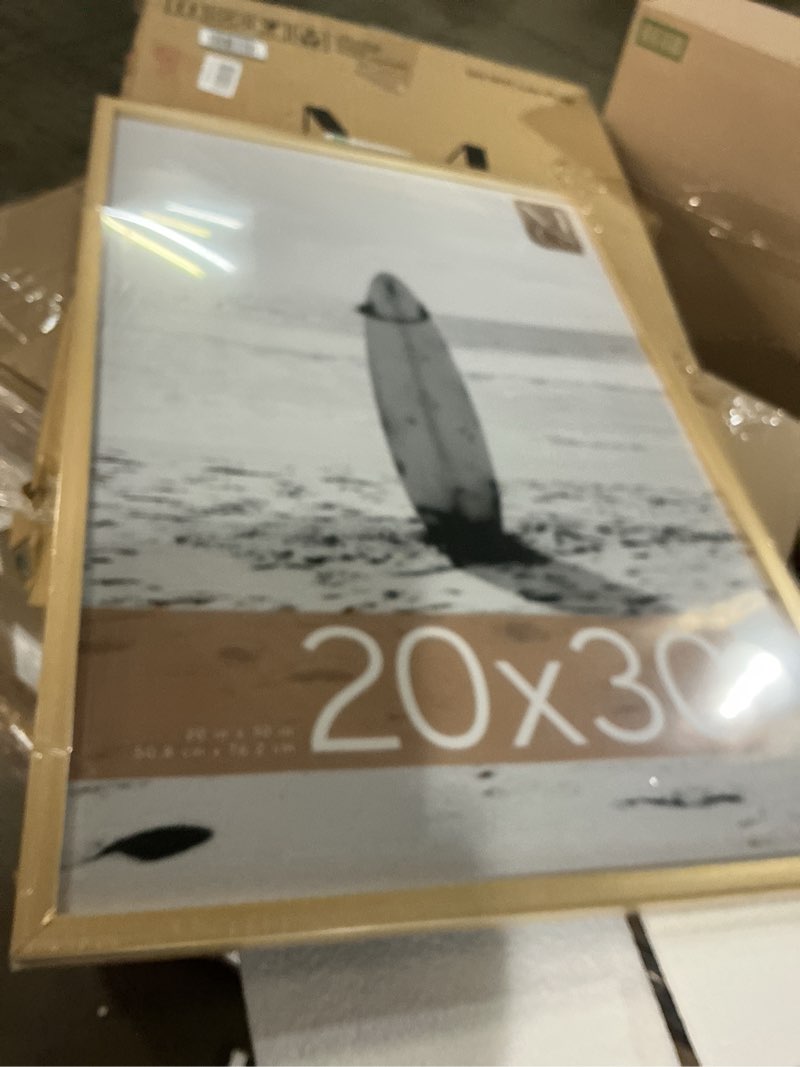 Condition photo showing New/Like New for mcs foundation poster frame, 20x30, brass traditional | foundation collection poster frame for photos & art prints, traditional style, 20x30 inch, brass, 1-pack 1-pack brass 20x30