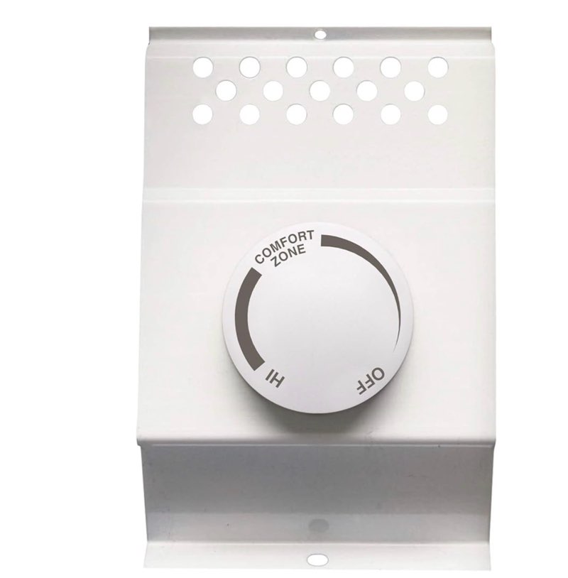 Cadet BTF2W Double Pole Baseboard Heater Thermostat , White , Small