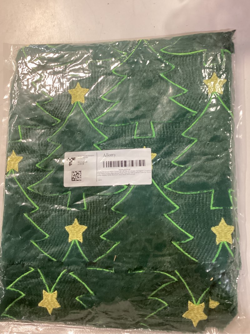 Condition photo showing New/Like New for Christmas Pillow Covers 20 x 20 Set of 2 Green Pentagram Christmas Tree Pillow Covers Decorations Plush Faux Fur Soft Cushion Case for Winter Xmas Holiday Home Bedroom Sofa Decor PT014-A20 20" x 20" (Pack of 2) Green Embroidery