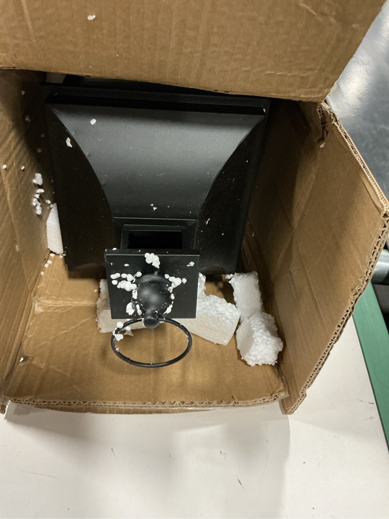 Condition photo showing Good Condition for JHY DESIGN Set of 2 13''&19.5''Tall Outdoor Candle Lanterns Vintage Hanging Tower Lantern Metal Candle Holder for Garden Living Room Indoor Outdoor Parties Weddings Balcony(Black)